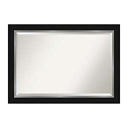 Amanti Art Eva 41-Inch x 29-Inch Framed Bathroom Vanity Mirror in Black/Silver