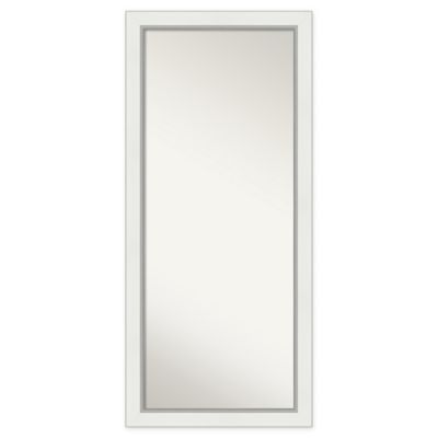Amanti Art Eva 29 Inch X 65 Framed, Frost White Full Length Leaner Floor Mirror