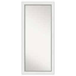 Amanti Art Eva 29-Inch x 65-Inch Framed Full Length Floor/Leaner Mirror in White/Silver