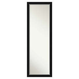 Amanti Art Eva 17-Inch x 51-Inch Framed On the Door Mirror in Black/Silver