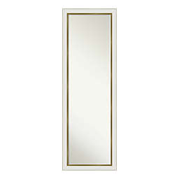 Amanti Art Eva Framed On the Door Mirror in White/Gold