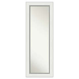 Amanti Art Eva Framed On the Door Mirror in White/Silver