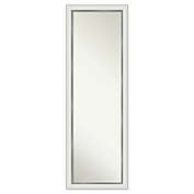 Amanti Art Eva 17-Inch x 51-Inch Framed On the Door Mirror in White/Silver