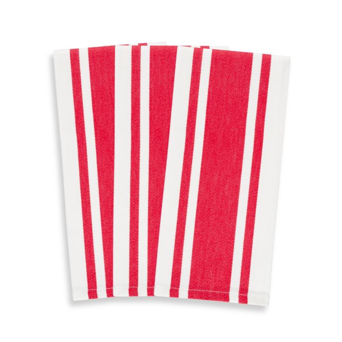 Heavyweight Striped Kitchen Towels in Red (Set of 3) Bed Bath & Beyond