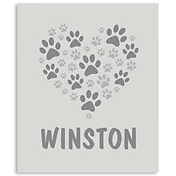 Paws On My Heart Personalized 50-Inch x 60-Inch Tie Blanket