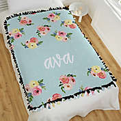 Floral Baby Personalized 50-Inch x 60-Inch Tie Blanket