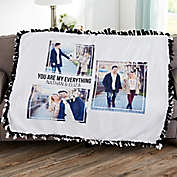Wedding 3 Photo Collage Personalized 50-Inch x 60-Inch Tie Blanket