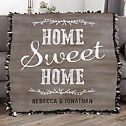 Home Sweet Home Personalized 50-Inch x 60-Inch Tie Blanket