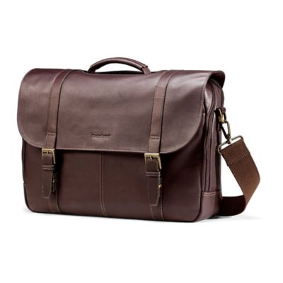 samsonite leather slim portfolio laptop briefcase