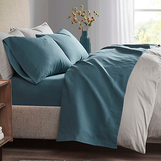 Alternate image 1 for Madison Park 3M Scotchgard Microcell Queen Sheet Set in Teal