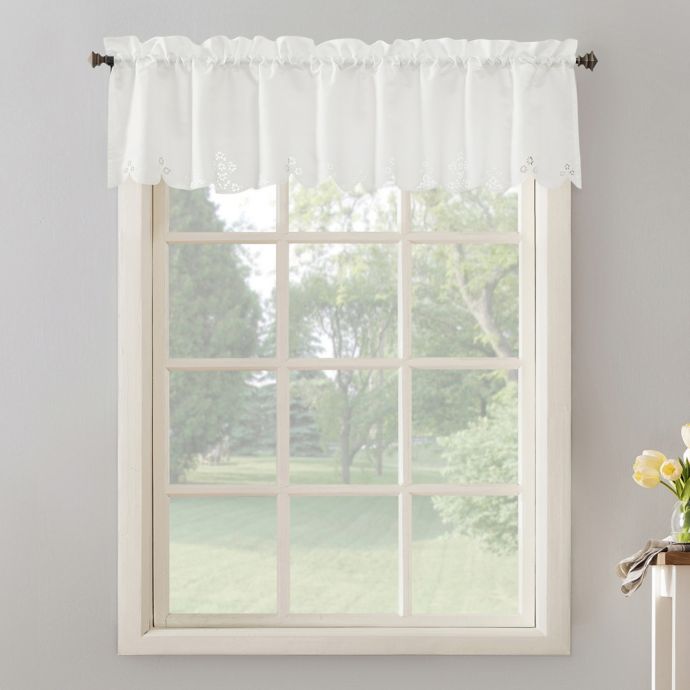 No.918® Mariela Floral Trim Rod Pocket Kitchen Curtain Valance Bed