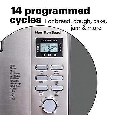 Hamilton Beach&reg; Premium Dough &amp; Bread Maker in Stainless Steel. View a larger version of this product image.