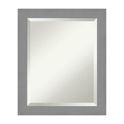 Amanti Art Brushed Nickel Vanity Mirror in Nickel/Silver