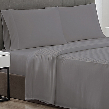 Therapedic&reg; Rayon Made From Bamboo 300-Thread-Count 6.5 lb. Weighted King Sheet Set in Grey. View a larger version of this product image.