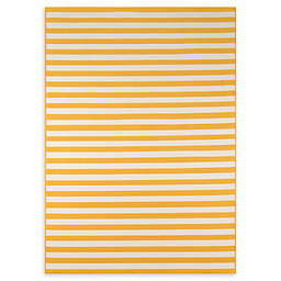 Momeni® Baja Stripe 6'7 x 9'6 Indoor/Outdoor Area Rug in Yellow