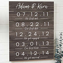 Memorable Dates Personalized 16-Inch x 20-Inch Wooden Shiplap Sign