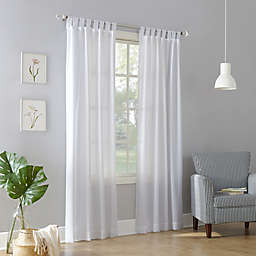 No.918® Jacob Heathered Texture 108-Inch Semi-Sheer Tab Top Curtain Panel in Ecru (Single)