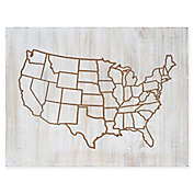 Uniek United States Map 32-Inch x 24-Inch Cut Wood Art