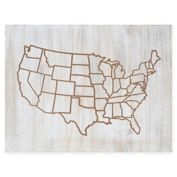 Uniek United States Map 32-Inch x 24-Inch Cut Wood Art