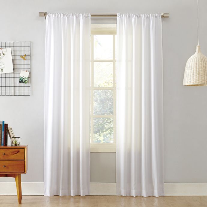 No 918 Rapture Casual Solid Semi Sheer Rod Pocket Window Curtain