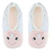 Capelli&reg; New York Women's Sequin Narwhal Slipper Socks