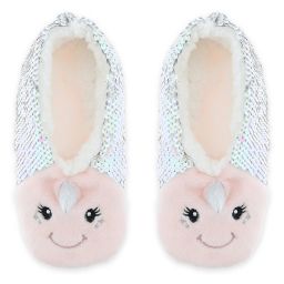 Capelli® New York Women's Sequin Narwhal Slipper Socks