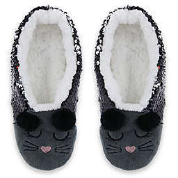 Capelli&reg; New York Women&#39;s Sequin Mouse Slipper Socks