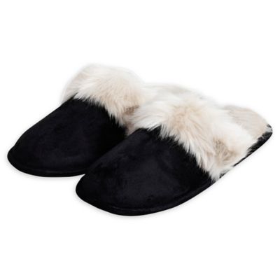 black memory foam slippers