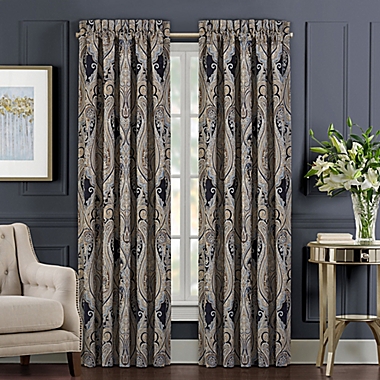 J. Queen New York&trade; Luciana 2-Pack 84-Inch Light Filtering Window Curtain Panels in Indigo. View a larger version of this product image.