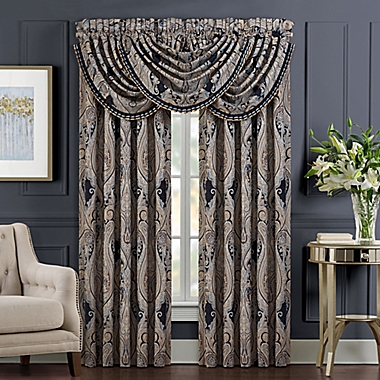J. Queen New York&trade; Luciana 2-Pack 84-Inch Light Filtering Window Curtain Panels in Indigo. View a larger version of this product image.