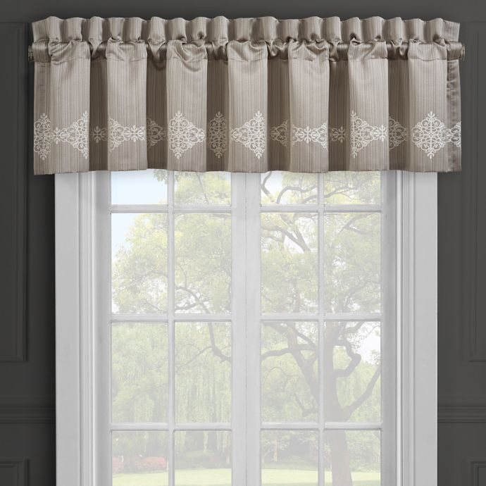 J. Queen New York™ Crestview Valance in Silver Bed Bath and Beyond Canada