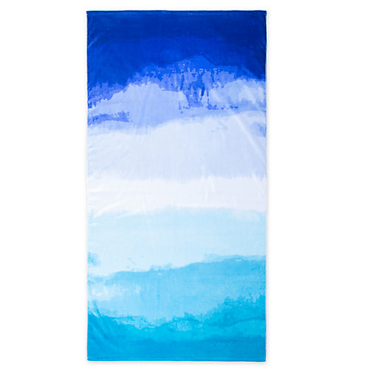 Alternate image 1 for Brookstone® Beach Towel in Blue