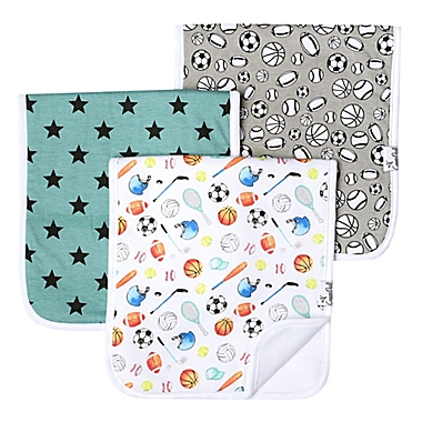 Copper Pearl 3-Pack Varsity Burp Cloths. View a larger version of this product image.