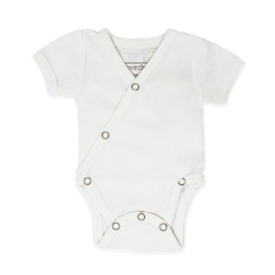 L&#39;ovedbaby&reg; Preemie/Newborn Kimono Organic Cotton Short Sleeve Bodysuit in White