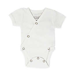 L'ovedbaby® Preemie/Newborn Kimono Organic Cotton Short Sleeve Bodysuit in White