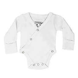 L'ovedbaby® Preemie/Newborn Kimono Organic Cotton Long Sleeve Bodysuit in White