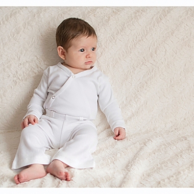 L&#39;ovedbaby&reg; Preemie/Newborn Kimono Organic Cotton Long Sleeve Bodysuit in White. View a larger version of this product image.
