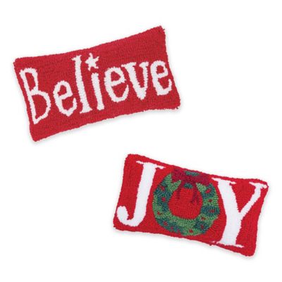C &amp; F Home&trade; 2-Piece Believe &amp; Joy Oblong Throw Pillows in Red