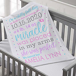Baby Story Personalization 30-Inch x 40-Inch Baby Fleece Blanket Collection