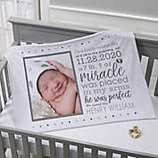 Baby Boy&#39;s Story Personalized 30-Inch x 40-Inch Baby Photo Fleece Blanket