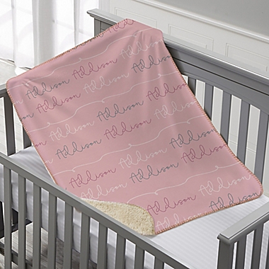 Modern Girl Name Personalized 30-Inch x 40-Inch Sherpa Baby Blanket. View a larger version of this product image.