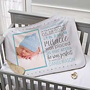 Baby Story Personalized 30-Inch x 40-Inch Photo Sherpa Blanket Collection