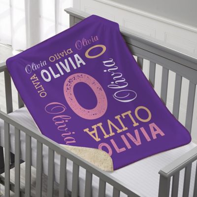 sherpa baby blanket personalized