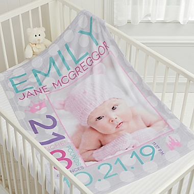 Sweet Baby Girl Personalized 30-Inch x 40-Inch Fleece Photo Blanket. View a larger version of this product image.
