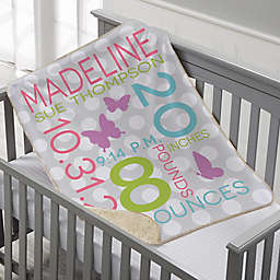 Sweet Baby Personalized 30-Inch x 40-Inch Sherpa Baby Blanket Collection