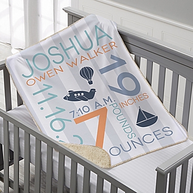 Sweet Baby Boy Personalized 30-Inch x 40-Inch Sherpa Baby Blanket. View a larger version of this product image.