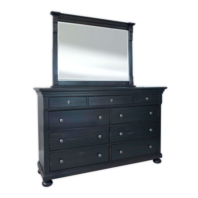 Abbyson Living Tess 9 Drawer Dresser With Mirror In Distressed