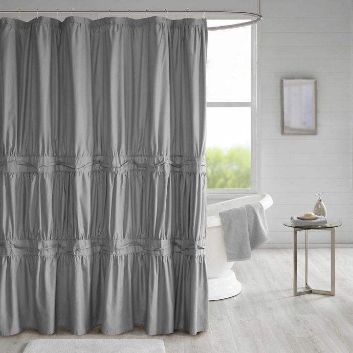 510 Design Ciera Solid Ruched Shower Curtain Bed Bath Beyond