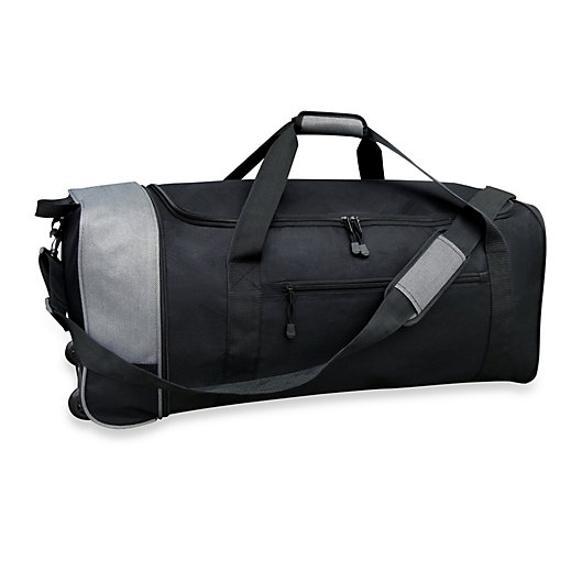 Alternate image 1 for Travelers Club® 32-Inch Compactable Rolling Duffle with Side Pockets