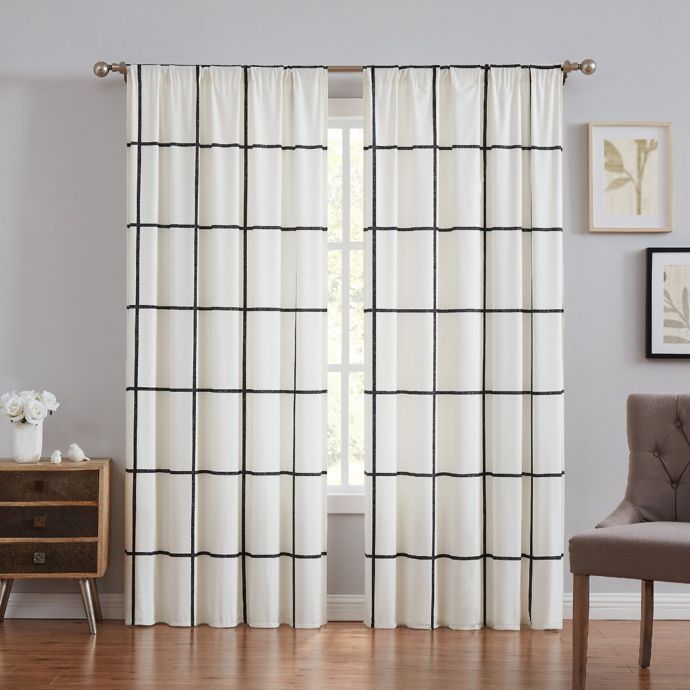 Truly Soft Kurt Windowpane 84 Inch Window Curtain Panel Pair